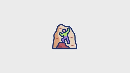 Rock Climbing Animated Icon V2