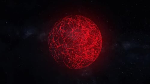 Networking planet spinning, Plexus planet sphere rotating stars milky way, galaxy in space. 1603