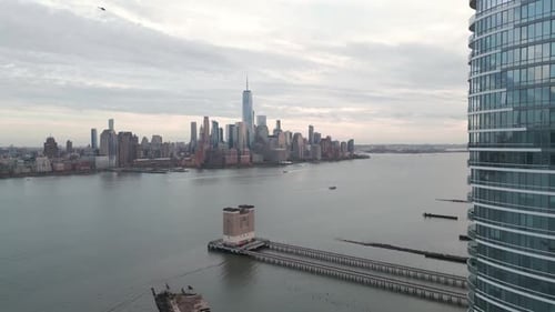 New York City Midtown Manhattan Skyline Panorama View Over Hudson River