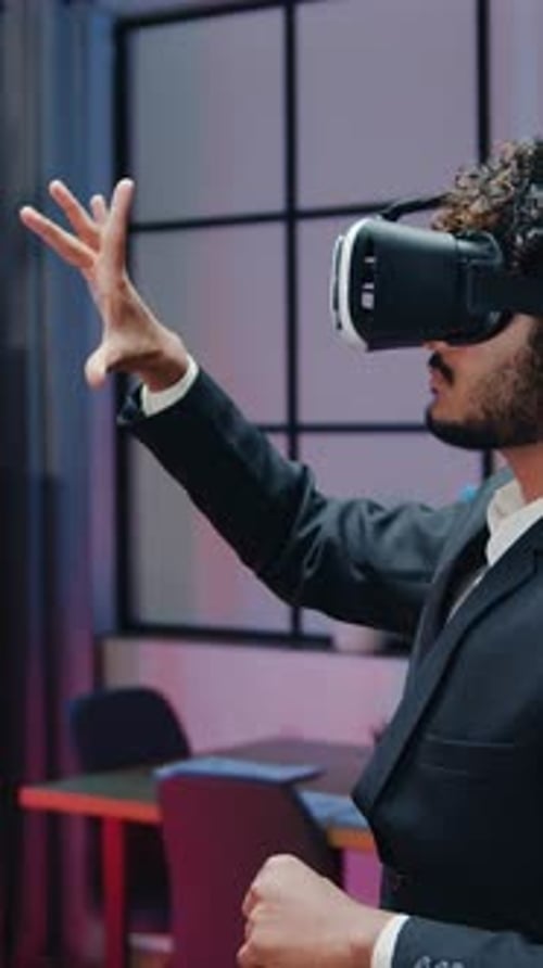 Man using VR Headset in Office