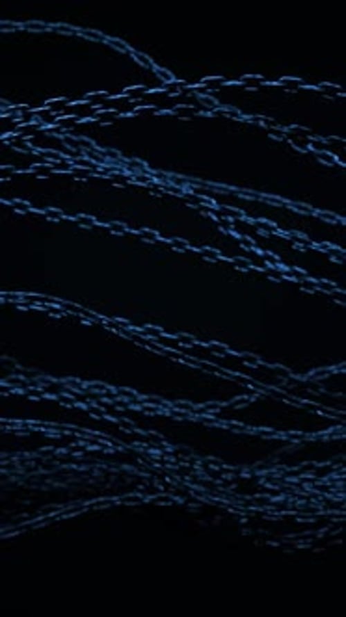 Fluid Waving Dark Blue Chains Abstract Motion Background