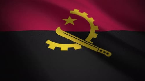 Seamlessly Looping Angola Flag Waving Background