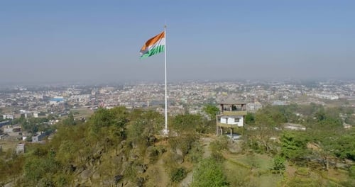 Toma aérea de la bandera india