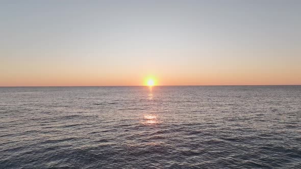 Aerial Video of Beautiful Sea Sunset With Sand Beach, Nature Stock ...