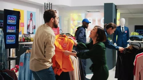 Frustrated Customers Fighting in Store