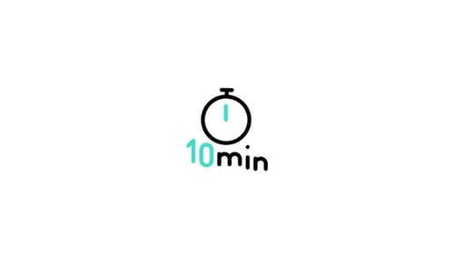 Animated Minimalist Stopwatch Icon with 10 Minute Timer