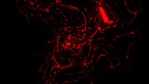 Sci-fi bright red glowing neon tunnel seamless loop.