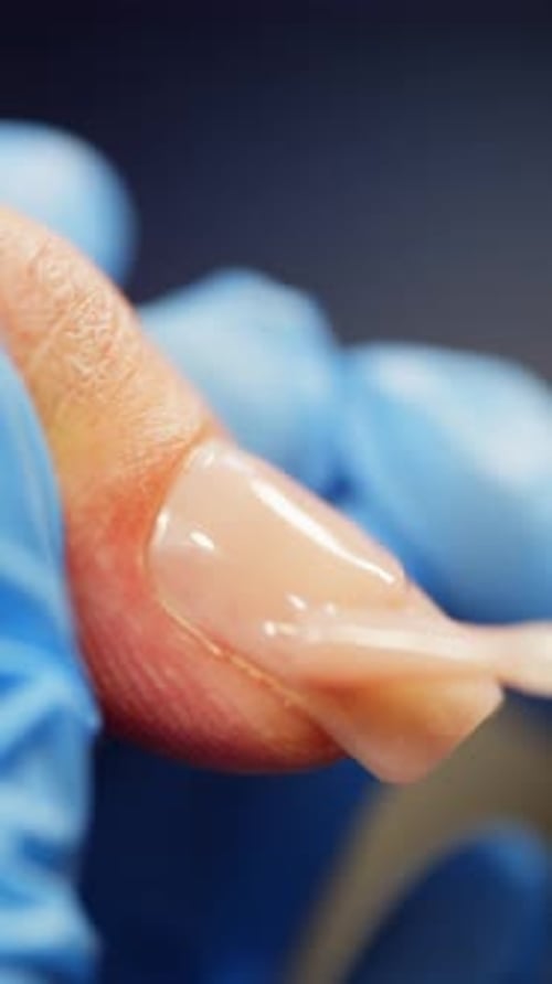 Applying Gel Nail Polish Close-Up