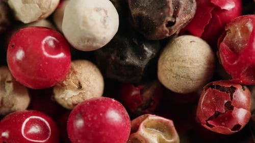 Macro Shot of Mixed Peppercorns