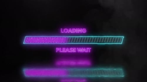 Progress loading bar with please wait message.