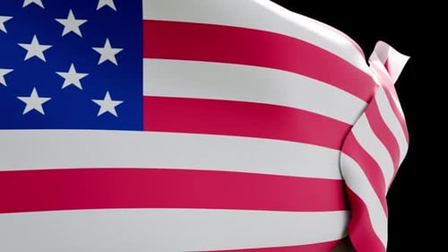 Realistic American Flag Waving with Alpha Channel