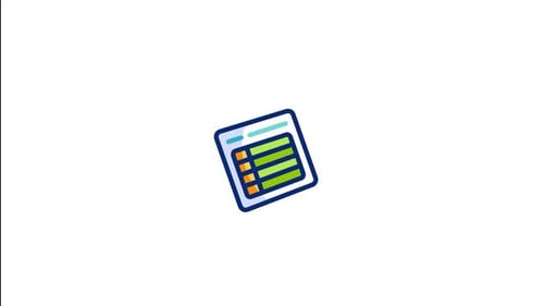 Animated Financial Report Spreadsheet Icon Flat Design Reveal