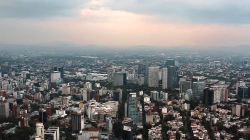 Mexico city aerial view cloudy day