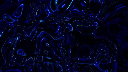 Abstract Blue Neon Liquid Waves Flowing Seamless Loop Background