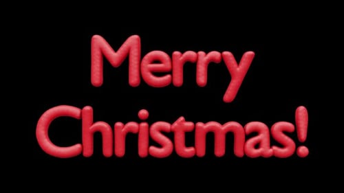 Animated Puffy Red Merry Christmas Text Reveal