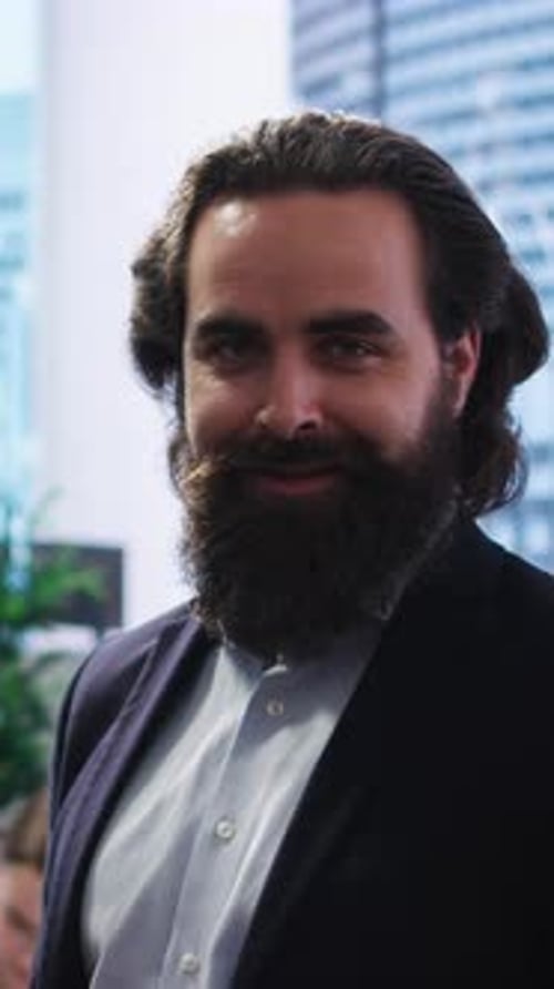 Vertical Video Portrait of Happy Financial Advisor Meeting with Clients to Give Advice