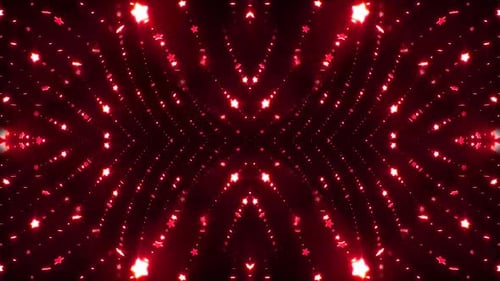 Dynamische rote Sternlichter sorgen für einen lebendigen, energetischen Tunneleffekt