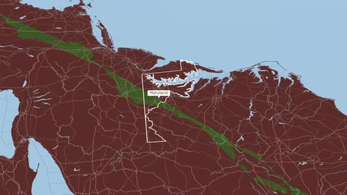 Animated Map Zoom with Highlighted State Outline Reveal