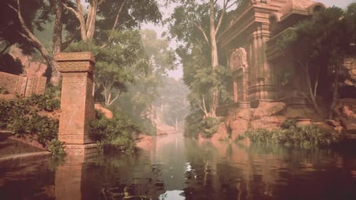 Rivière traversant des berges bordées d'arbres