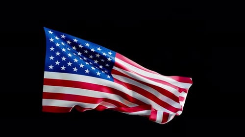 Realistic Waving United States Flag Seamless Animation