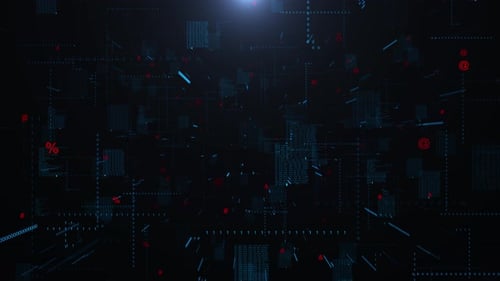 Futuristic Digital Data Code Stream Abstract Background Loop