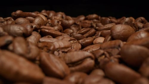 Coffee Beans Dolly Shot Macro Close Up