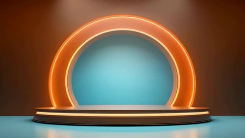 Dynamic Neon Glowing Stage for Product Presentation Reveal