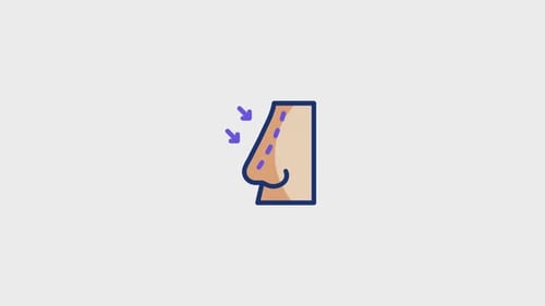 Animated Flat Design Icon of Nose Plastic Surgery