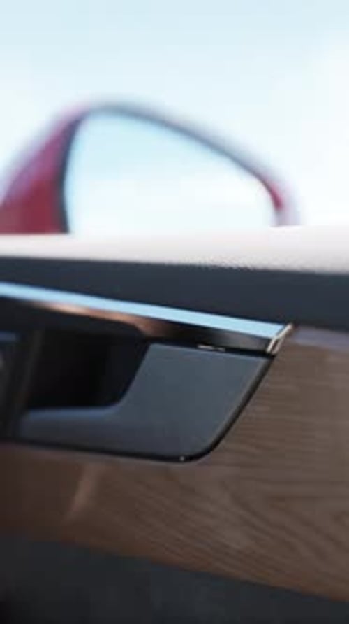 Modern Car Door Handle Animated Opening and Closing