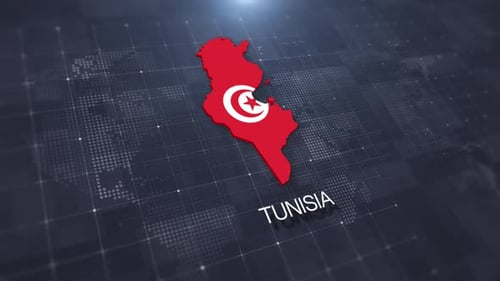 Animated 3D Tunisia Map with Flag Reveal