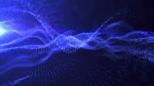 Abstract Blue Digital Wave Futuristic Background