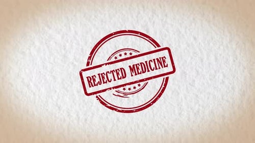 Rejected Medicine Stamp Style Word