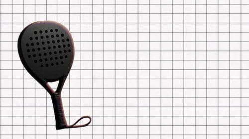 Minimalist Rotating Sports Paddle Animation on Grid Background