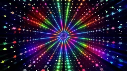 Rainbow Star Tunnel VJ Loop-Bewegungshintergrund