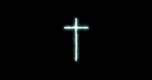 Animated Glowing Cross for Religious and Spiritual Projects