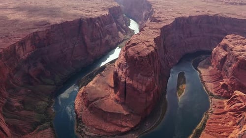 Colorado River Horseshoe Bend Arizona USA Drone Aerial View