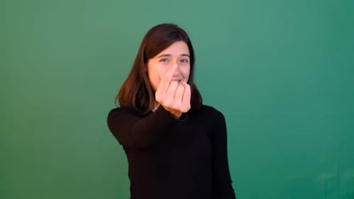 Girl Hands Up Finger