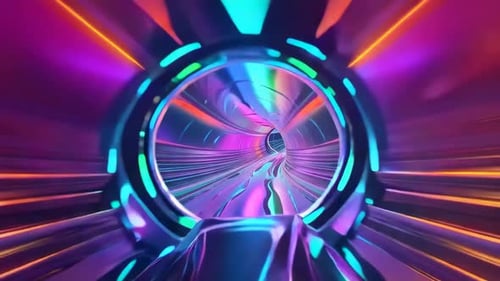 Futuristischer Neontunnel-Bewegungshintergrund