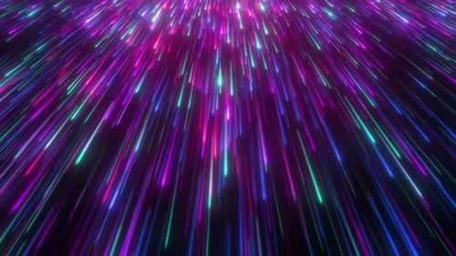 Multicolour Particle Glowing Line Falling Like Digital Data Glow Background. Big Data Flow Backgroun