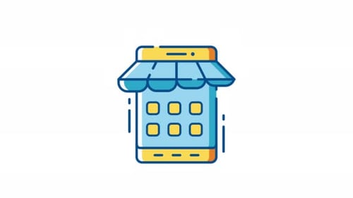 Programa de compra de aplicaciones móviles 2D Motion Graphics Animation