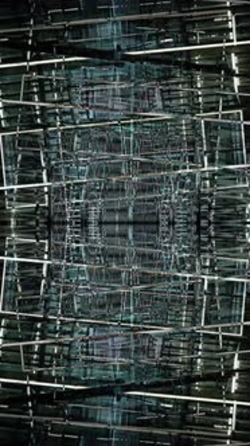 Abstract Futuristic Digital Grid Tunnel Loop Background