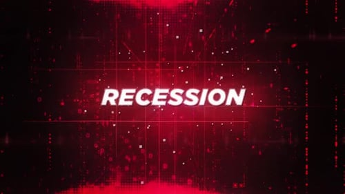 Futuristic Digital Recession Title with Glitch Effect
