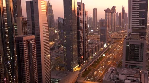 Impressive View of Skyline Against the Evening Sky