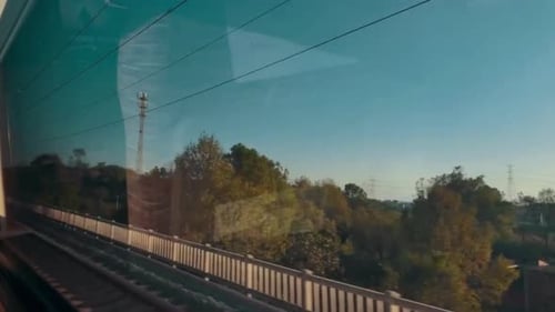 Outside View of Train Window, 4K Shot