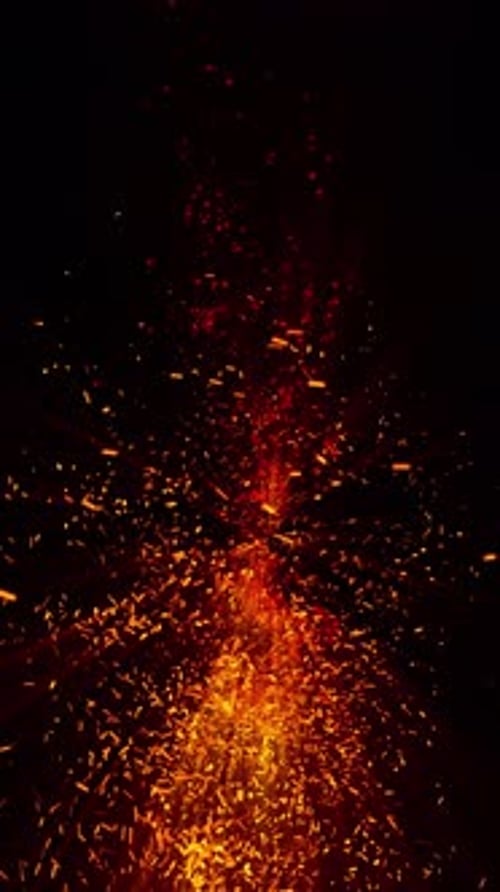Rising Red Hot Embers Particle Overlay
