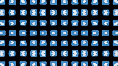 Animated Twitter Logo Kaleidoscope Pattern