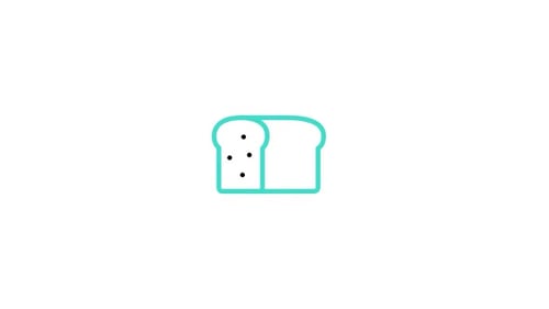 Animated Flat Design Bread Loaf and Slice Icon