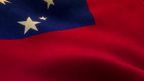 Nahaufnahme der Flagge von Samoa