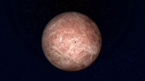 Animation des Planeten MAKEMAKE vom Weltraum aus gesehen. 1858
