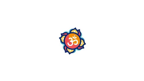 Animated Om Symbol with Lotus Flower in Modern Style